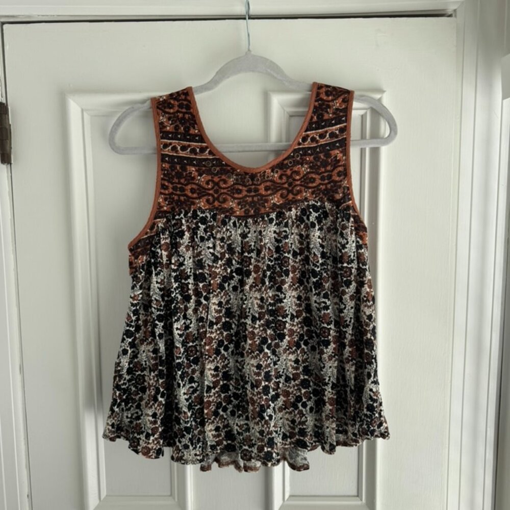 Free People Flowy Patterned Blouse
